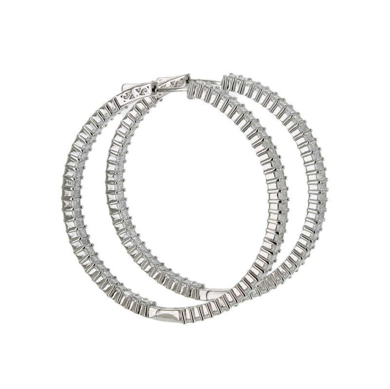 BAGUETTE CZ HOOP EARRINGS