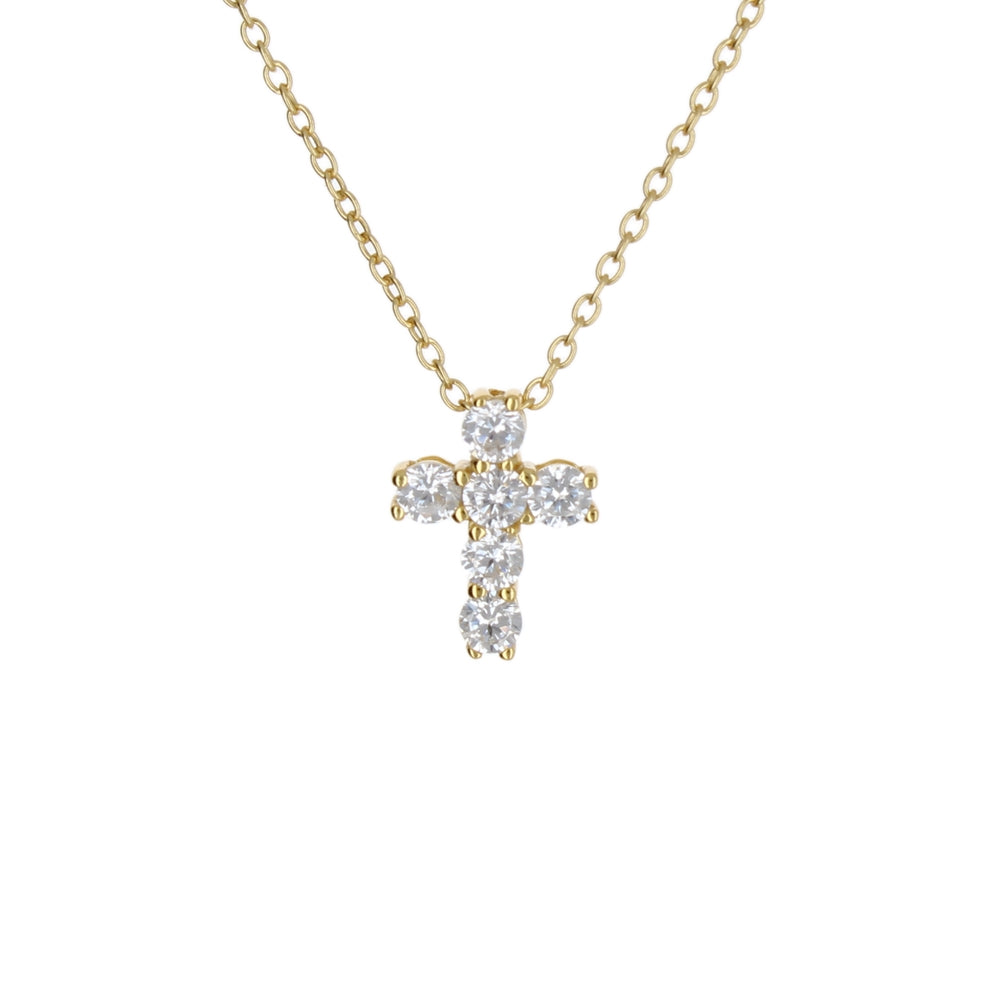 LARGE CHUNKY CZ CROSS NECKLACE