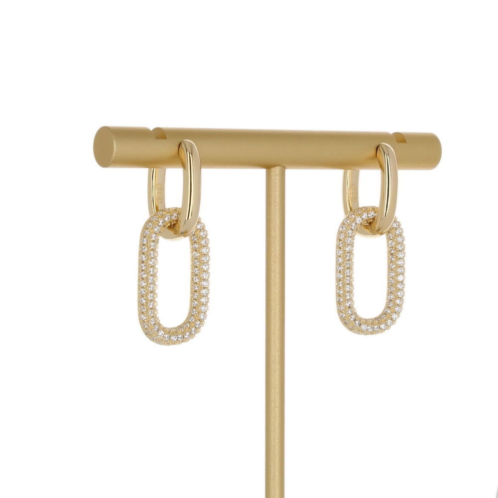 PLAIN & PAVE LINK EARRING