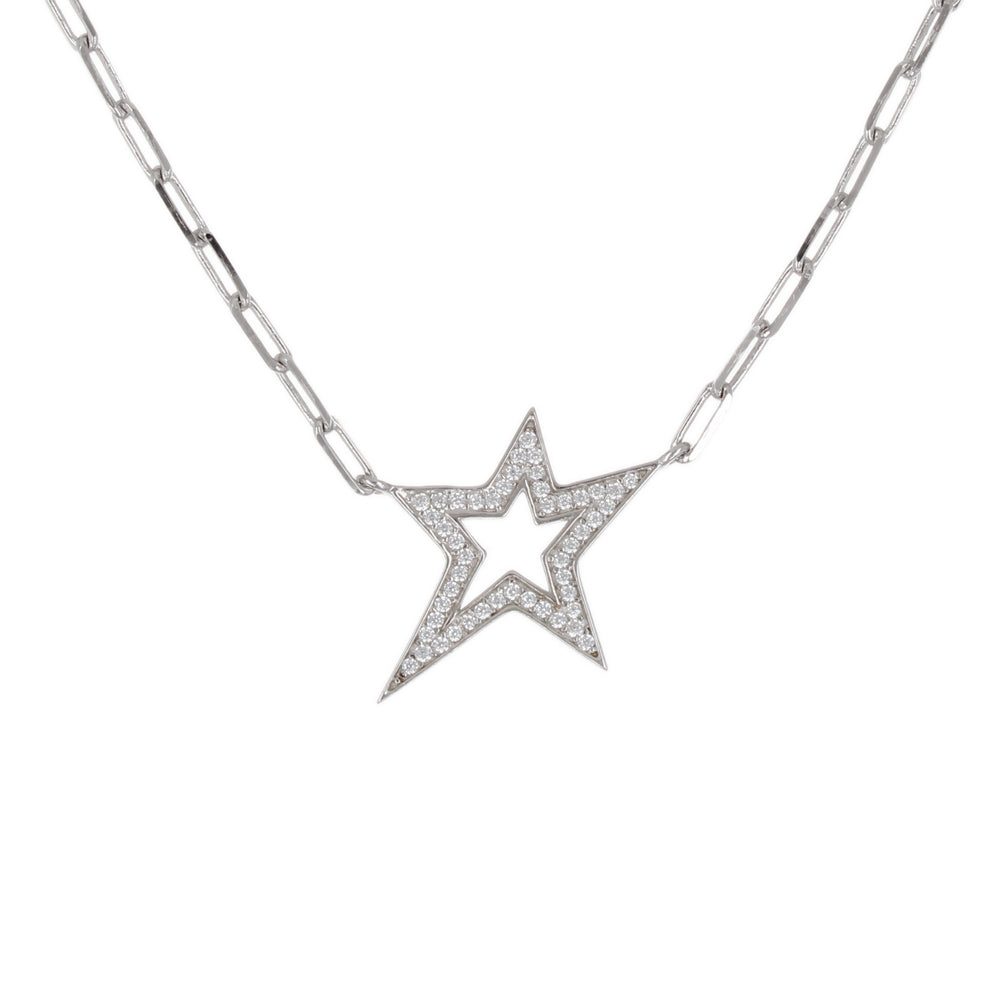 PAVE STAR WITH LINK NECKLACE