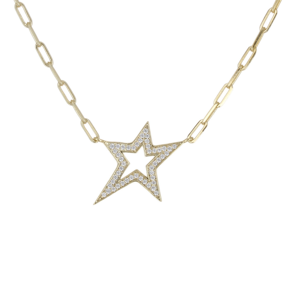 PAVE STAR WITH LINK NECKLACE