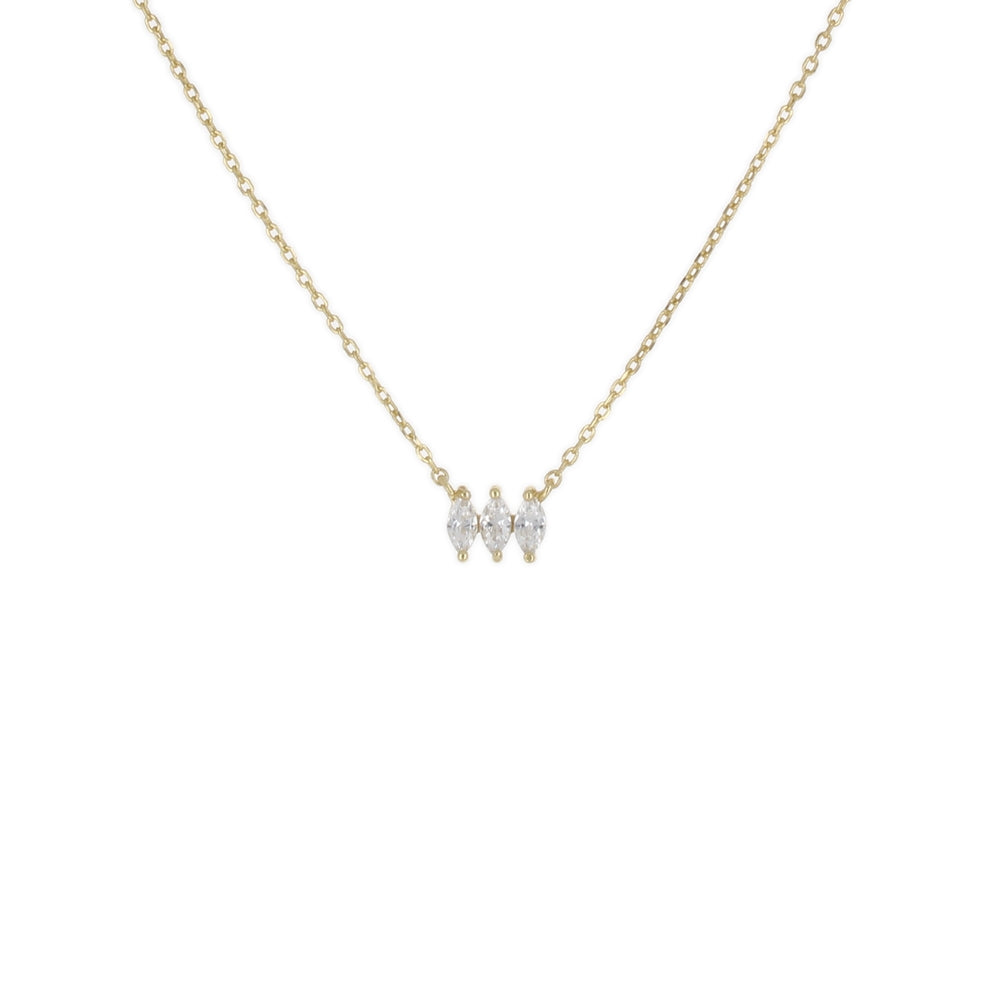 TINY TRIPLE MARQUISE DAINTY NECKLACE