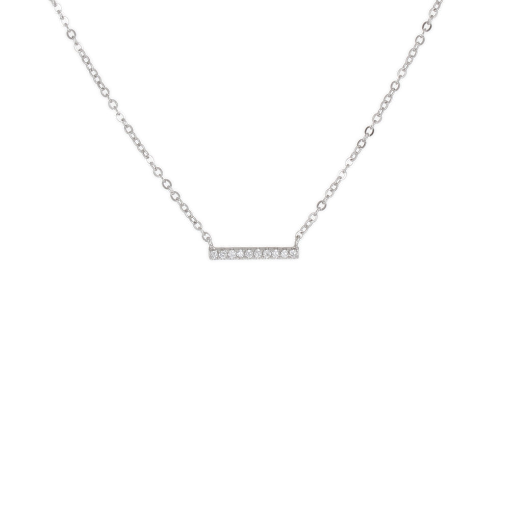 TINY CZ BAR NECKLACE