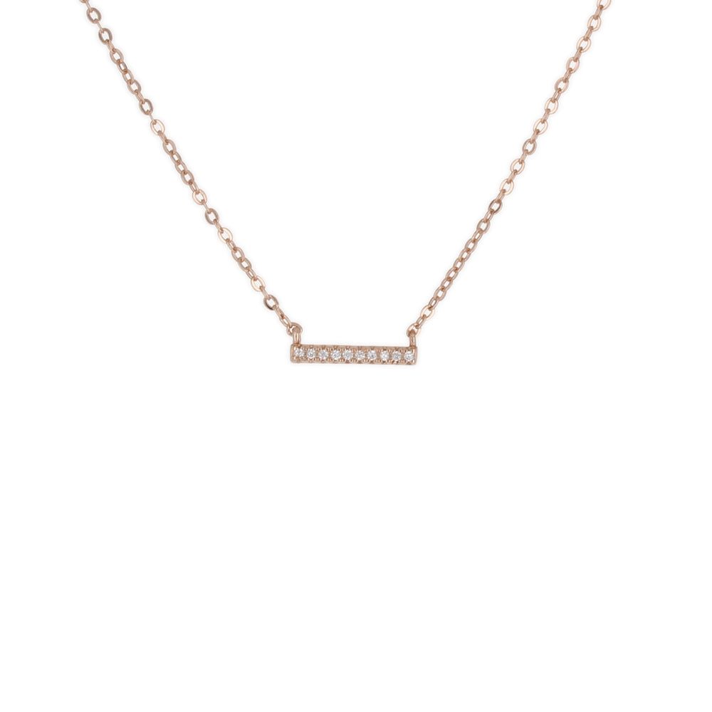 TINY CZ BAR NECKLACE