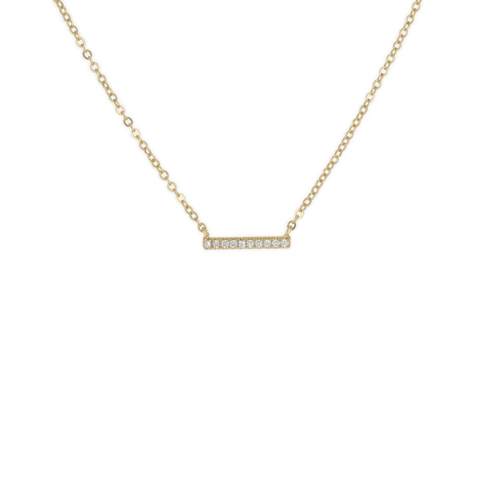 TINY CZ BAR NECKLACE