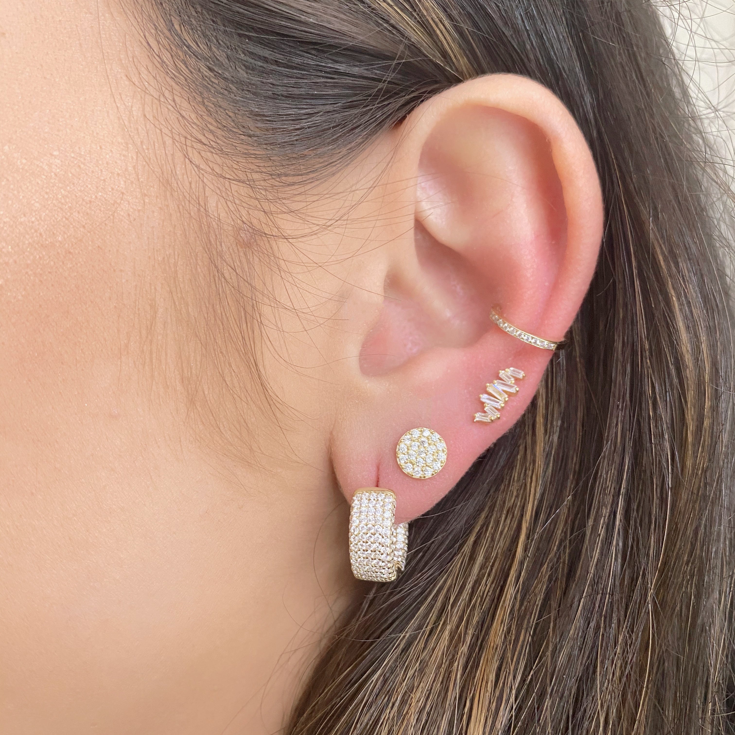 PAVE HUGGIE EARRING