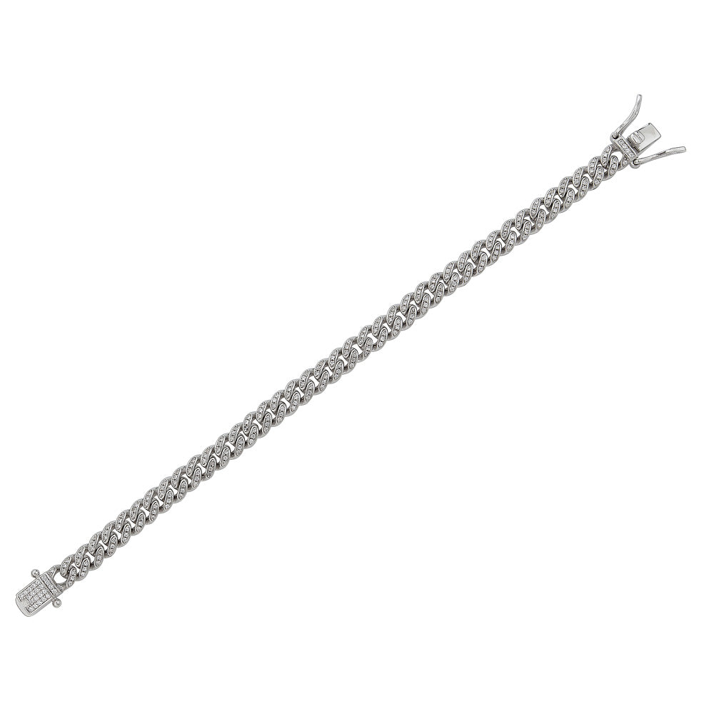 ERIN CHANNEL SET CZ CUBAN LINK BRACELET