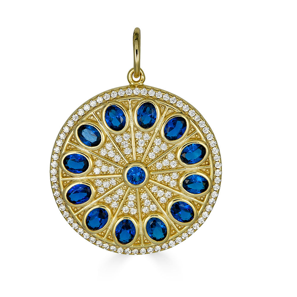 ROUND CHARM WITH COLOR & PAVE CZ