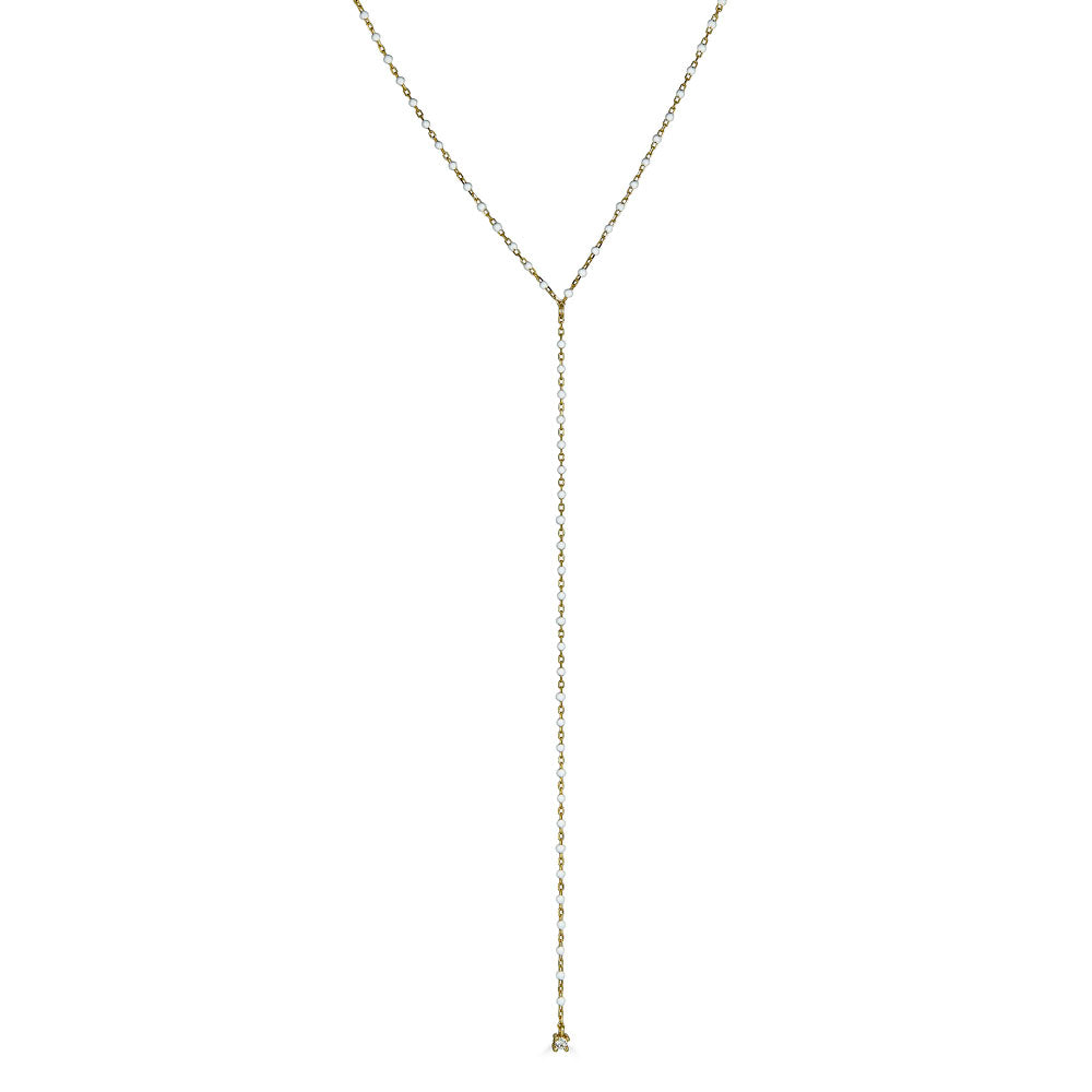 ENAMEL BEADS LARIAT NECKLACE