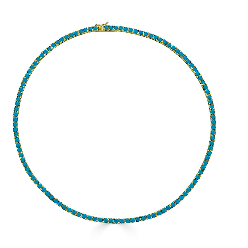 3MM TURQUOISE TENNIS NECKLACE