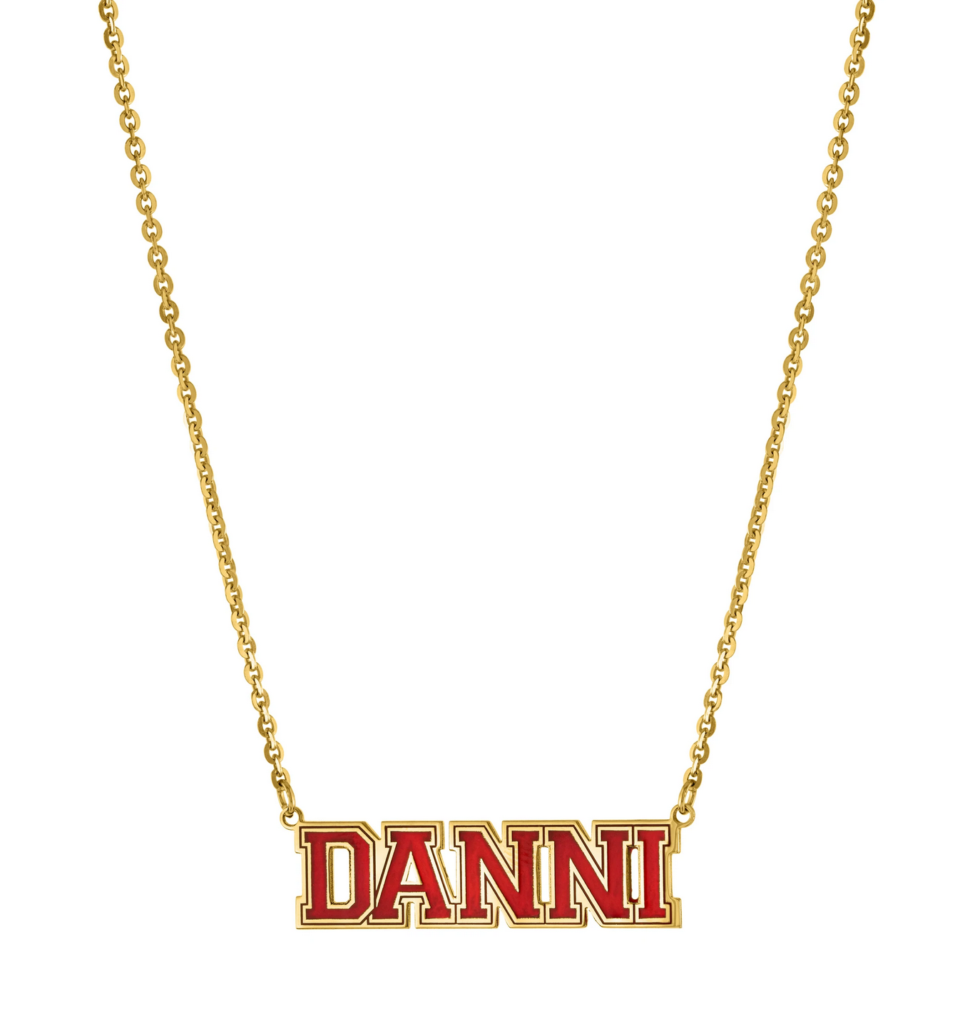 ENAMEL VARSITY NAMEPLATE NECKLACE