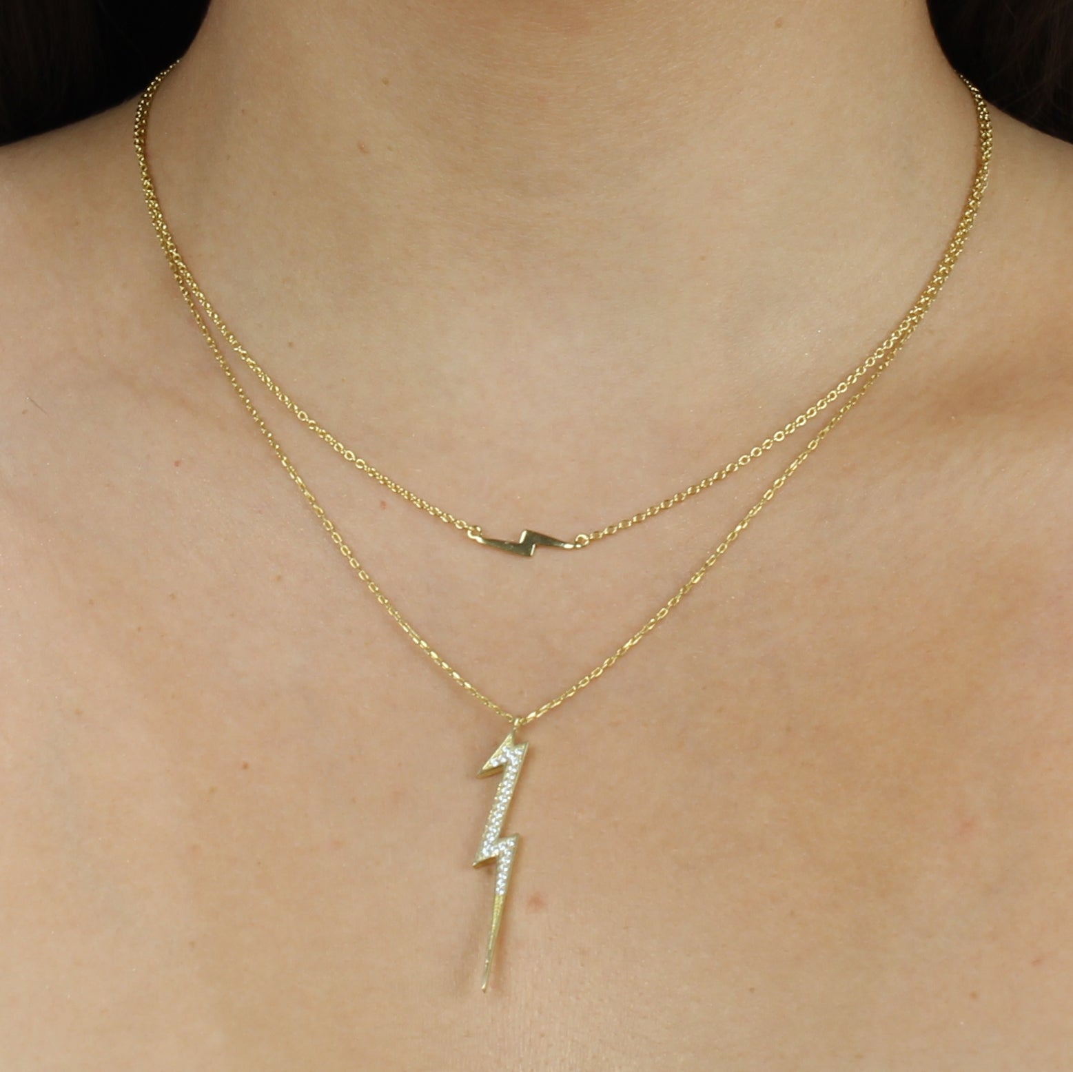 SIDEWAY LIGHTNING BOLT NECKLACE