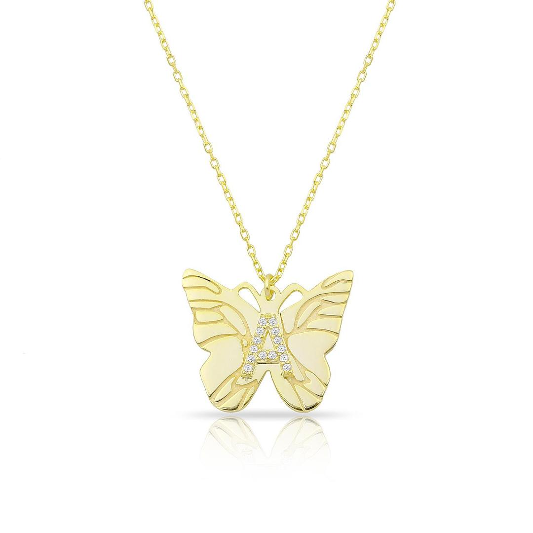 CUSTOM BUTTERFLY INITIAL NECKLACE